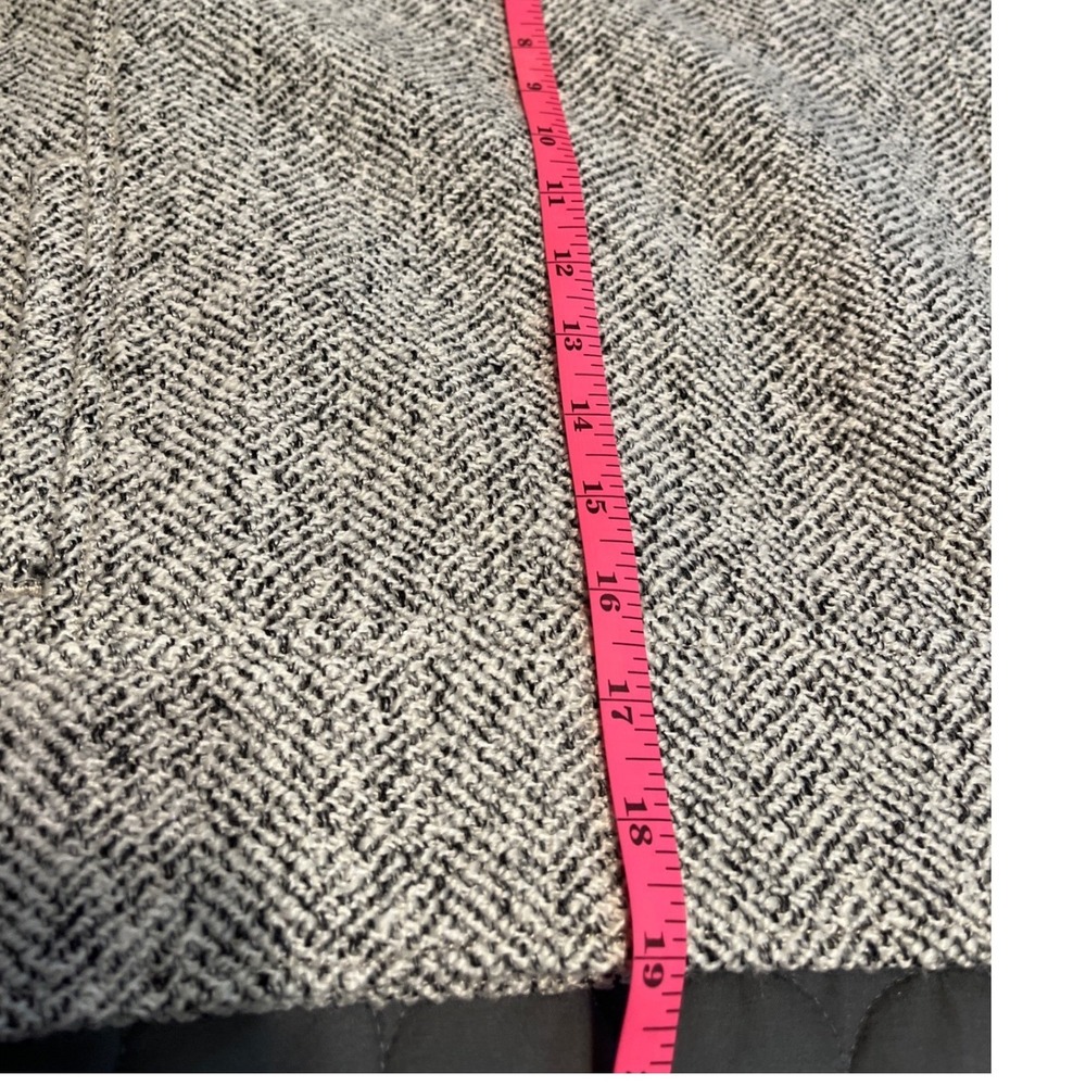 Herringbone Wool Blend‎ LOFT Mini Skirt Tweed Career Academia Preppy Pockets - Picture 5 of 8